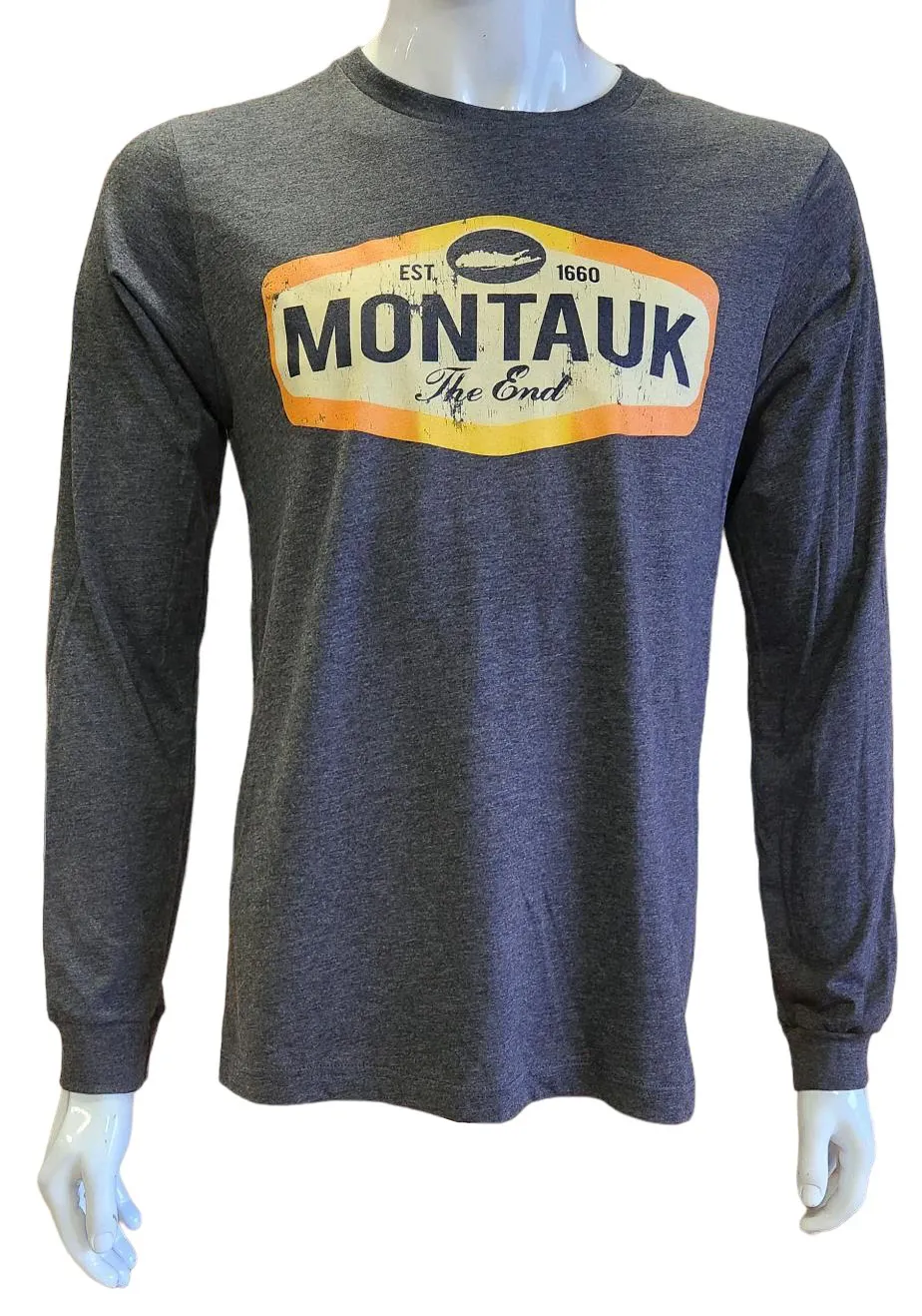 Adult Unisex Wild West Montauk The End 1660 Screen Printed Long Sleeve T-Shirt