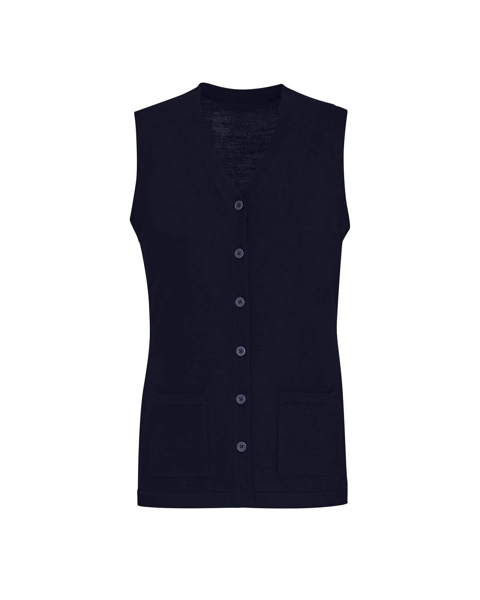 Biz Care Womens Button Front Knit Vest CK961LV