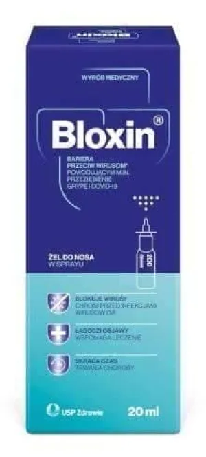 Bloxin nasal gel spray 20ml iota carrageenan, sodium hyaluronate, ectoin