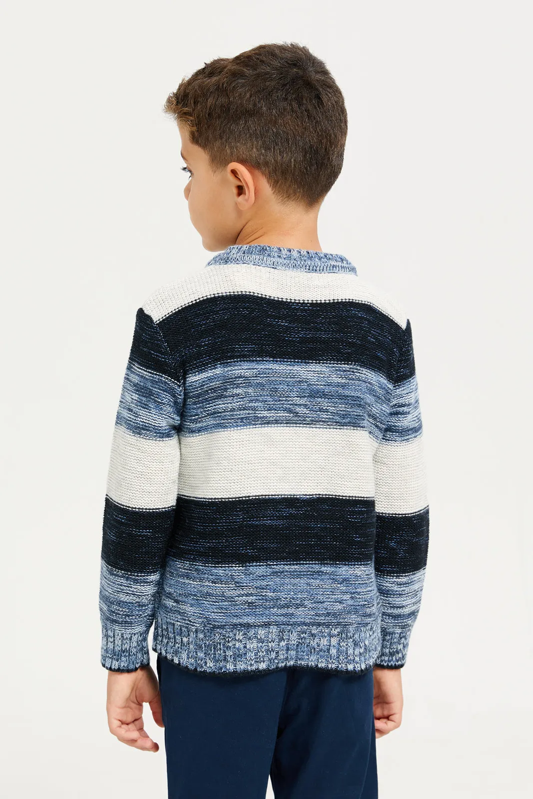 Boys Blue Striped Sweater