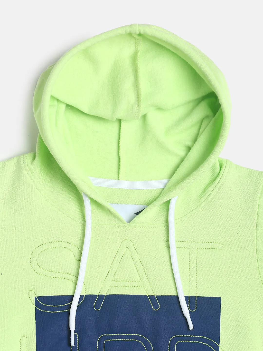 Boys Neon Green Printed Sweatshirt