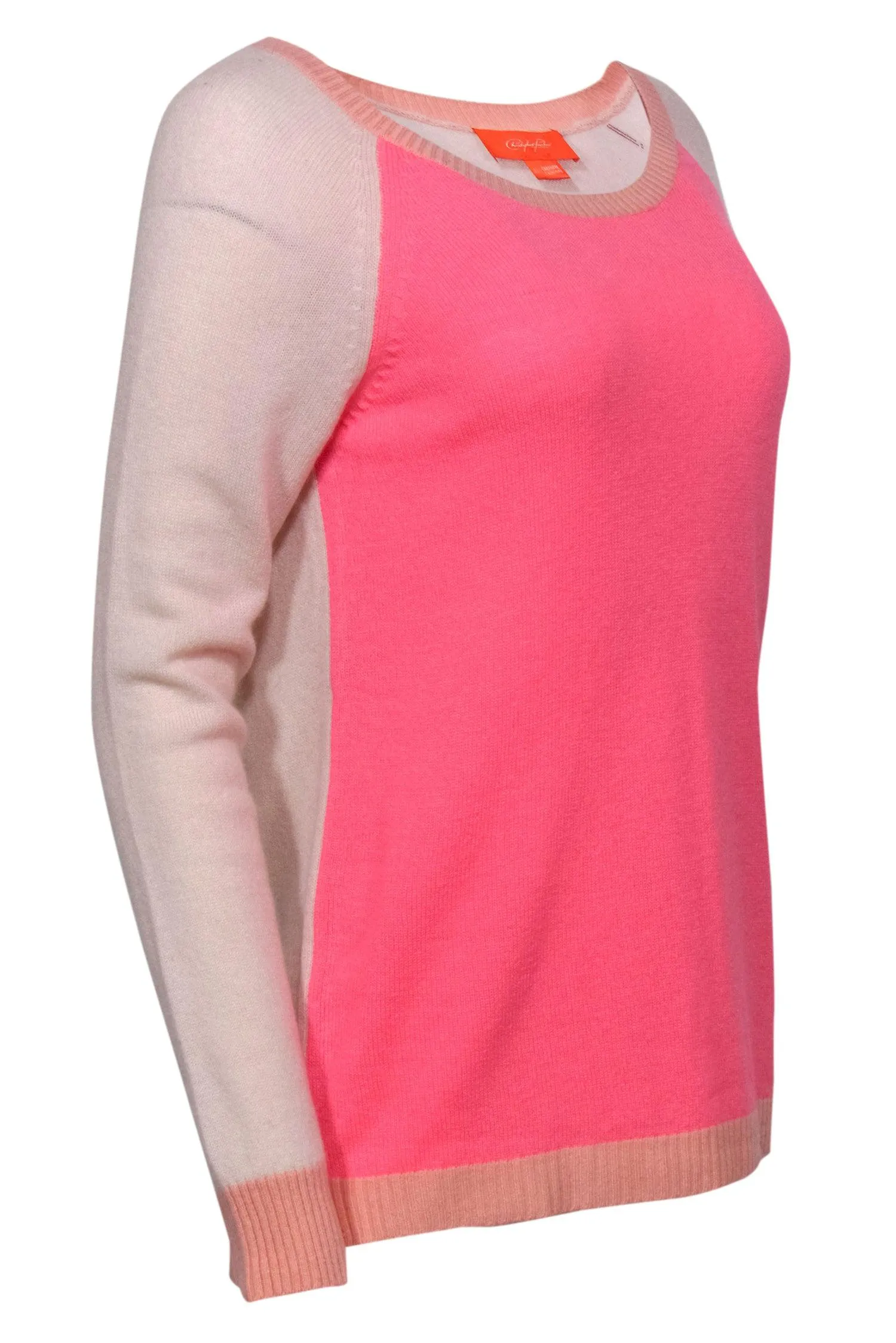 Christopher Fischer - Pink & White Colorblock Cashmere Sweater Sz M