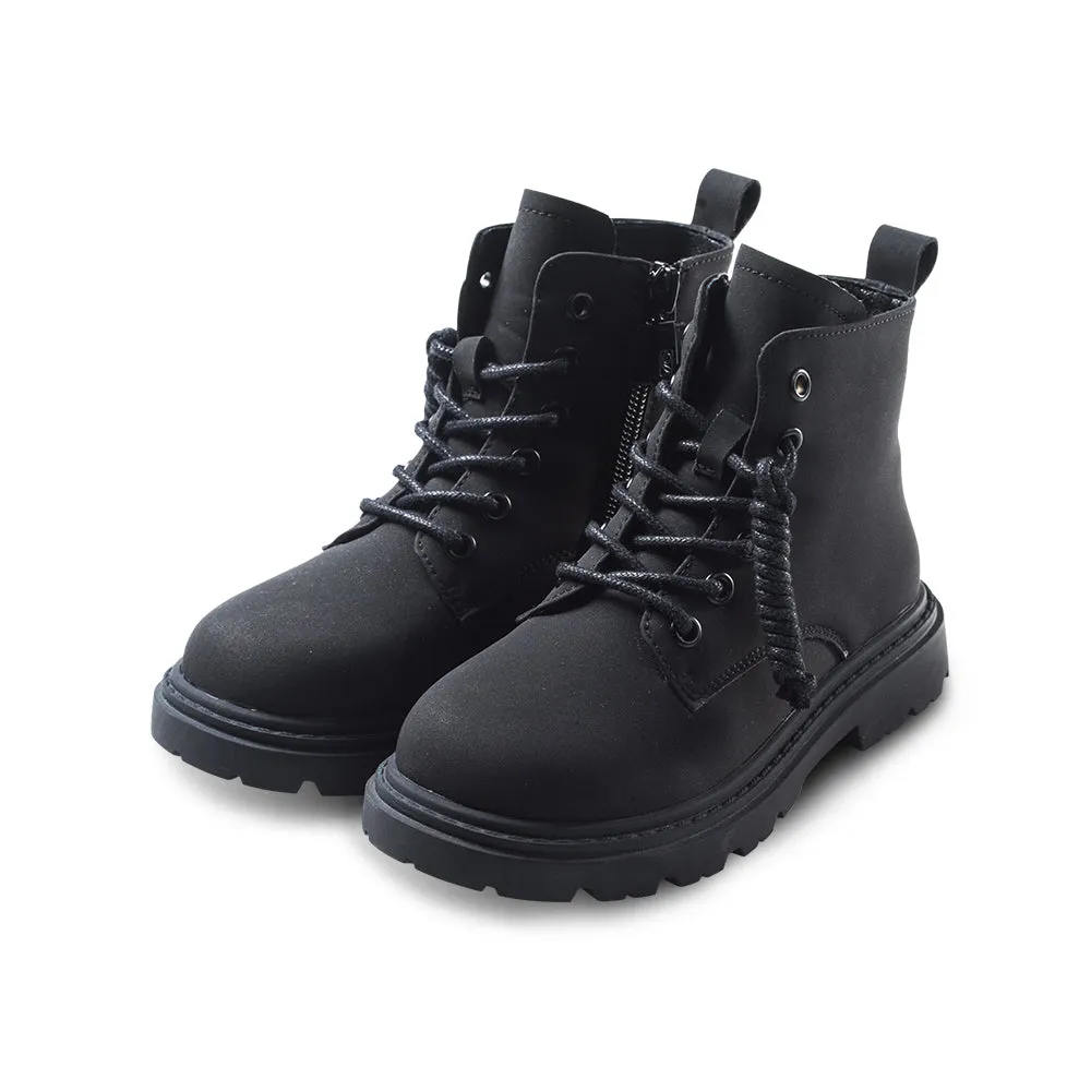 Classic Kids Black Combat Boots