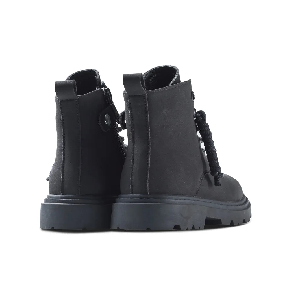 Classic Kids Black Combat Boots