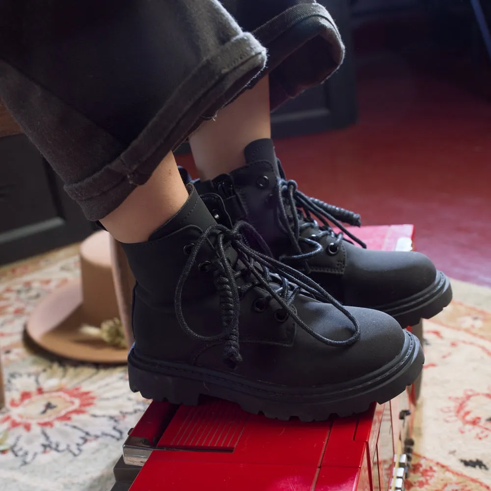 Classic Kids Black Combat Boots