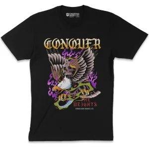 Conquer the Weights - Eagle - Black Tee