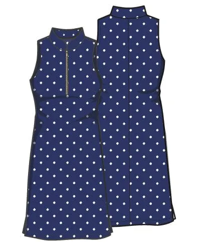 Course To Cocktails Sleeveless Dress - Navy Logo