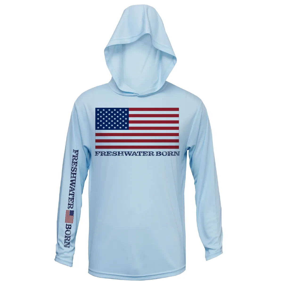 Florida USA Freshwater Born Men's Long Sleeve UPF 50  Dry-Fit Hoodie