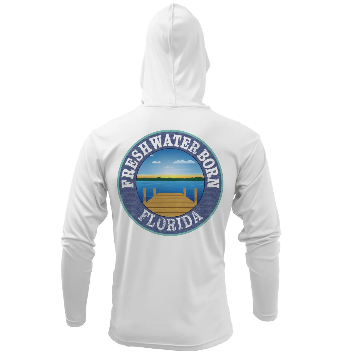 Florida USA Freshwater Born Men's Long Sleeve UPF 50  Dry-Fit Hoodie