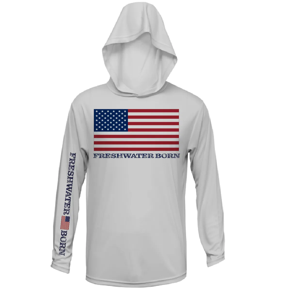 Florida USA Freshwater Born Men's Long Sleeve UPF 50  Dry-Fit Hoodie