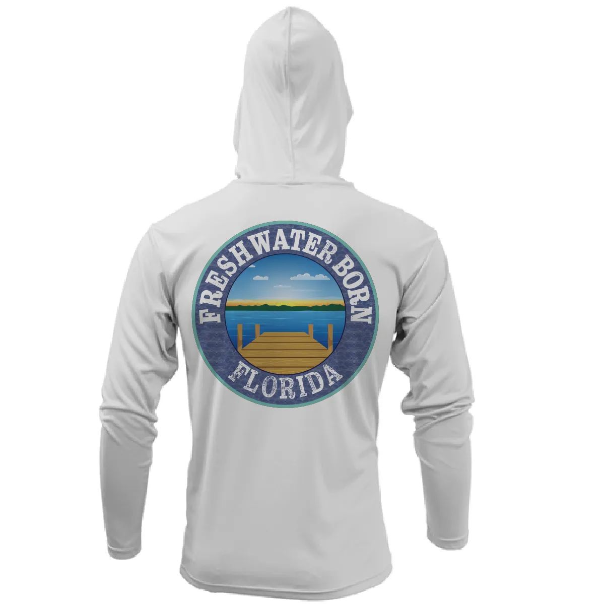 Florida USA Freshwater Born Men's Long Sleeve UPF 50  Dry-Fit Hoodie