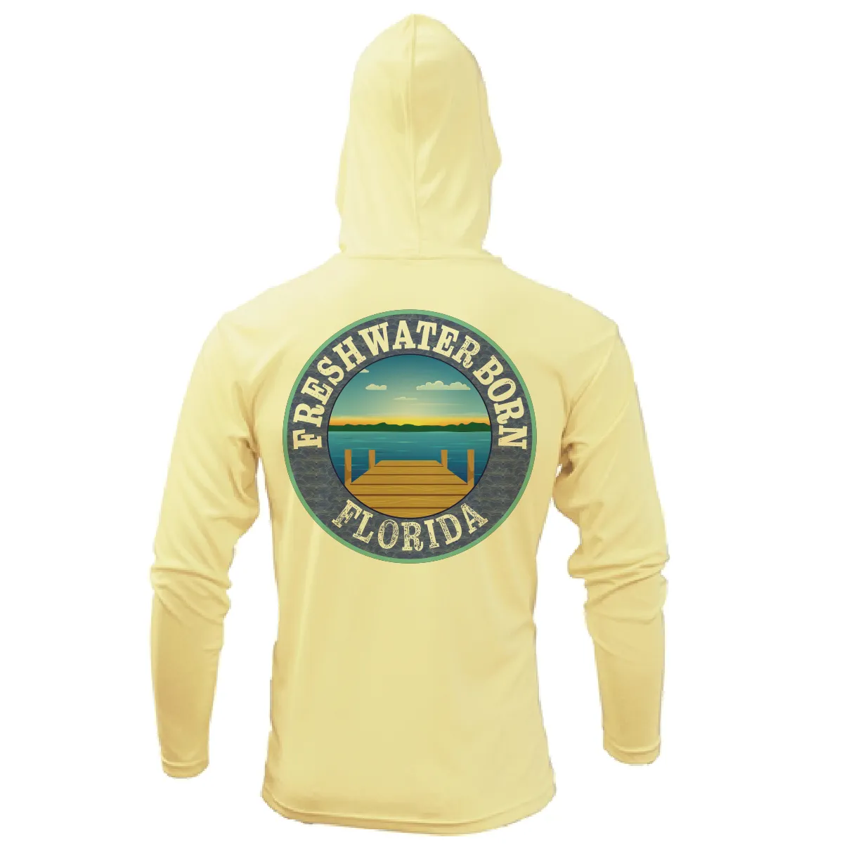 Florida USA Freshwater Born Men's Long Sleeve UPF 50  Dry-Fit Hoodie