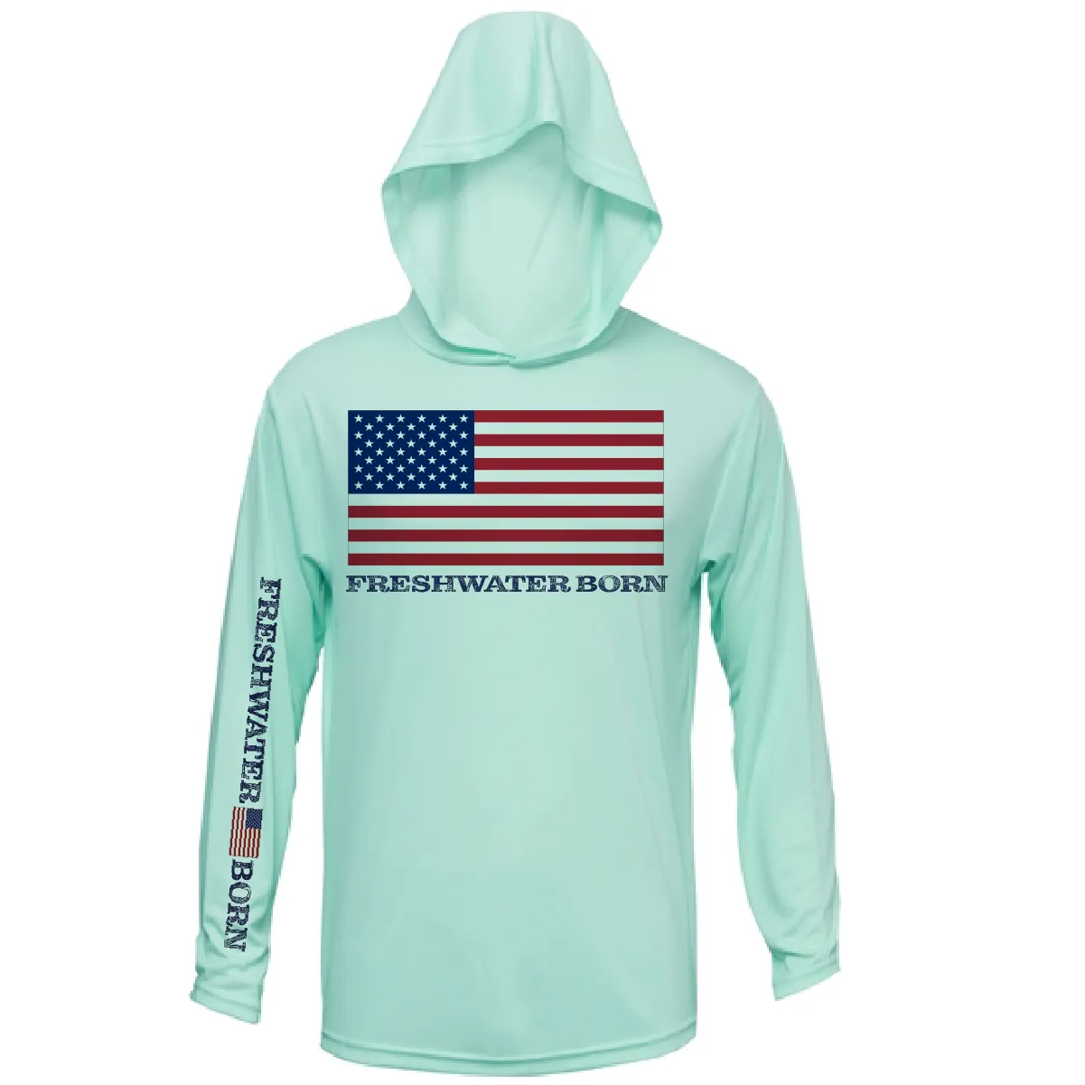 Florida USA Freshwater Born Men's Long Sleeve UPF 50  Dry-Fit Hoodie