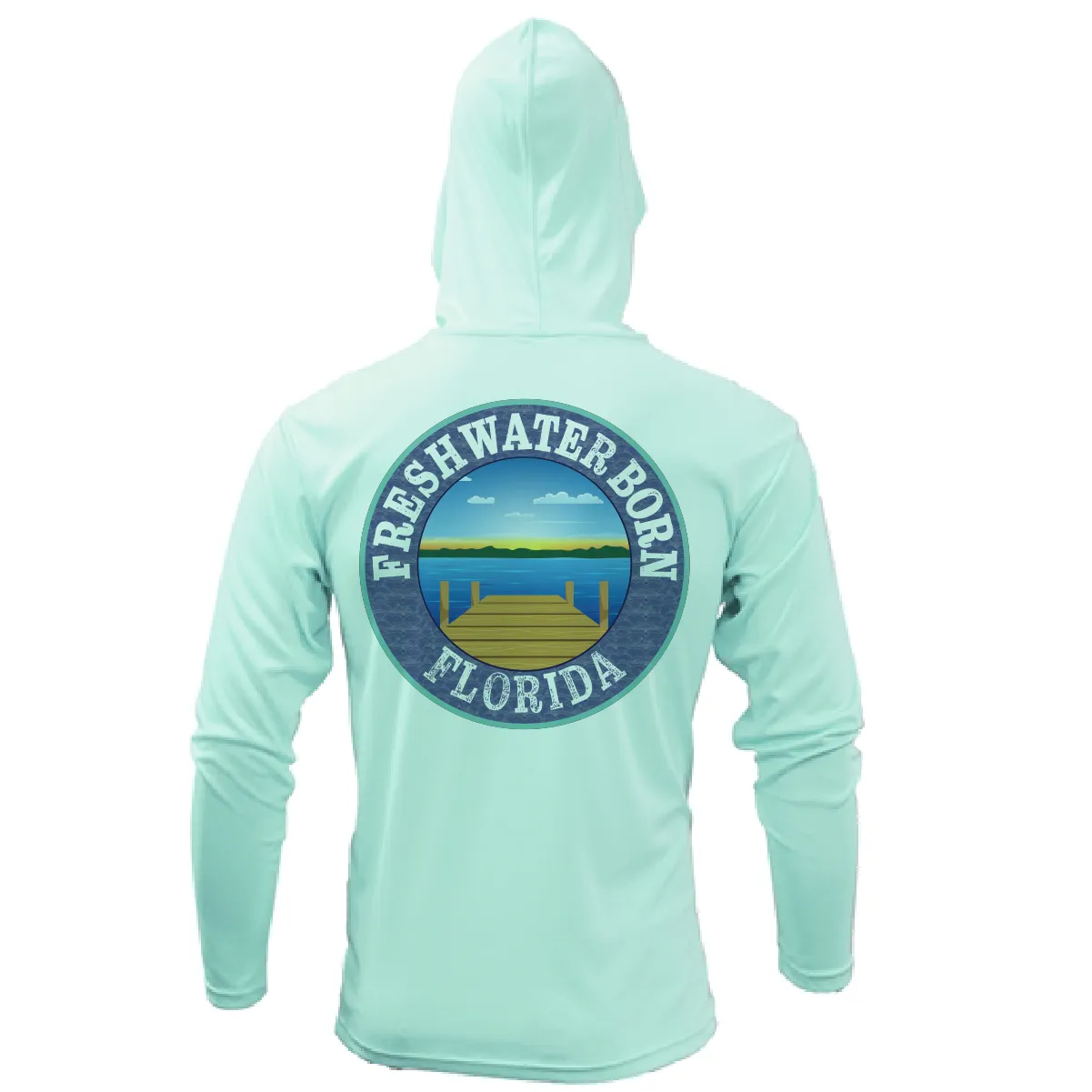 Florida USA Freshwater Born Men's Long Sleeve UPF 50  Dry-Fit Hoodie