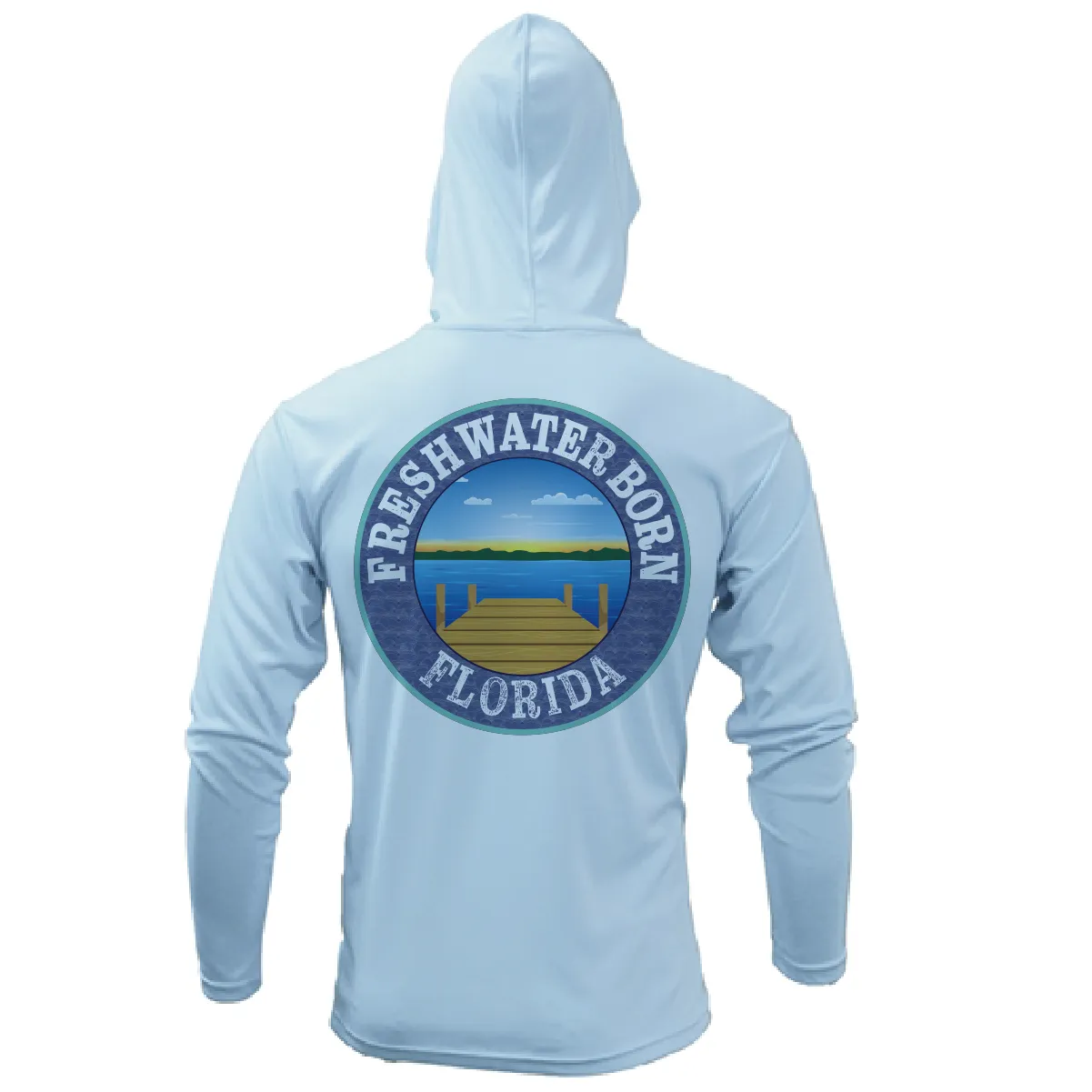 Florida USA Freshwater Born Men's Long Sleeve UPF 50  Dry-Fit Hoodie