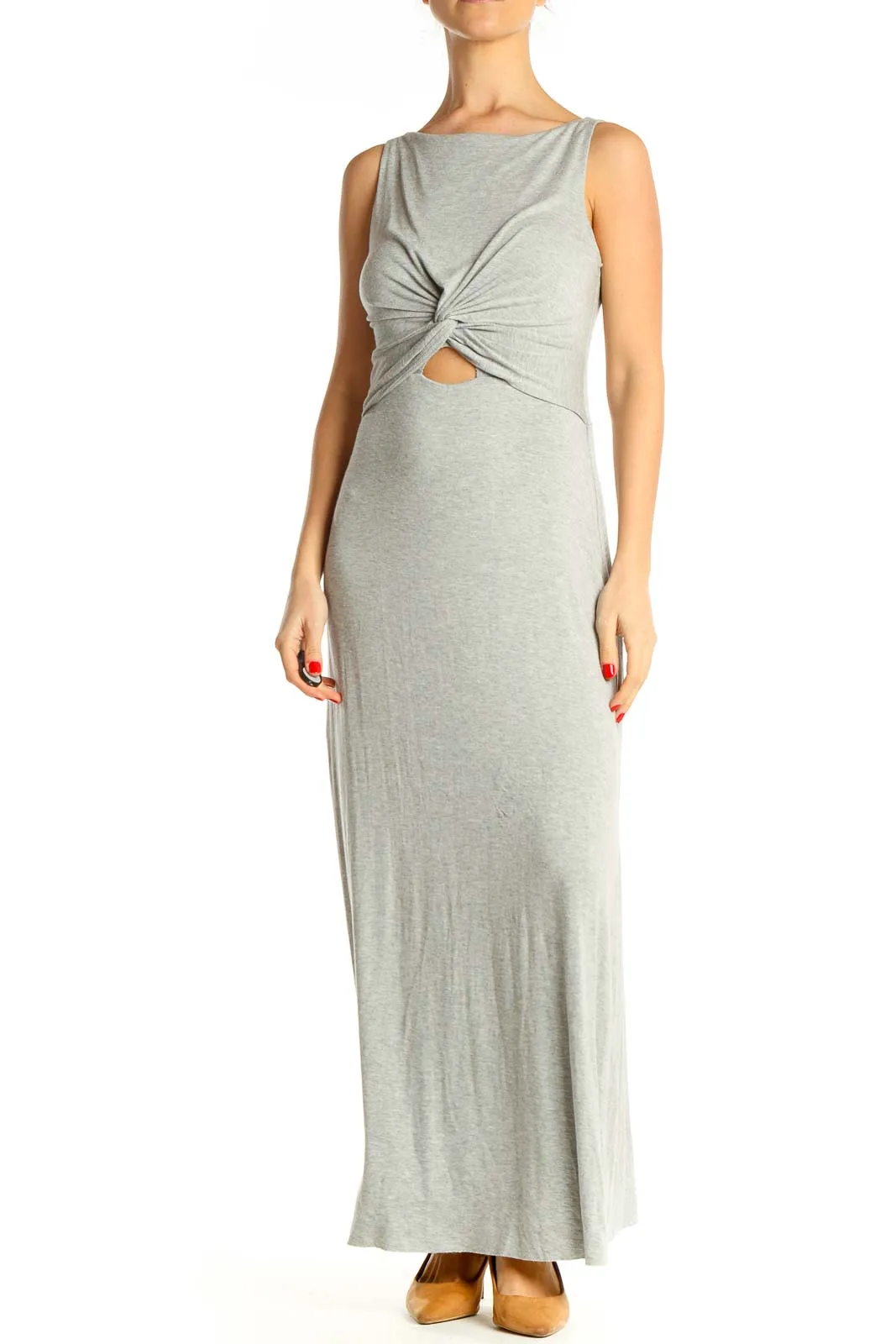 Gray Classic Column Dress