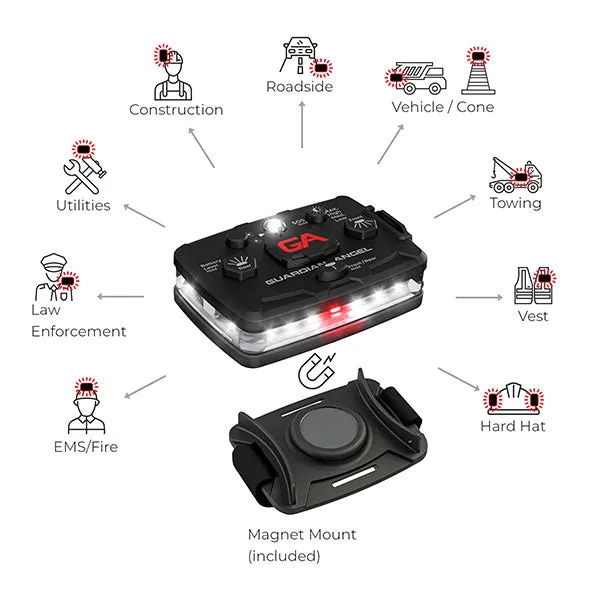 Guardian Angel Elite Series™ Multi-Functional Safety Light – White/White