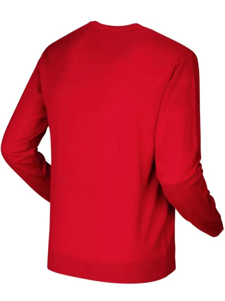 HARKILA Glenmore Pullover - Mens Merino Knitwear - Jester Red