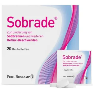 Heartburn & reflux (also during pregnancy), SOBRADE chewable tablets