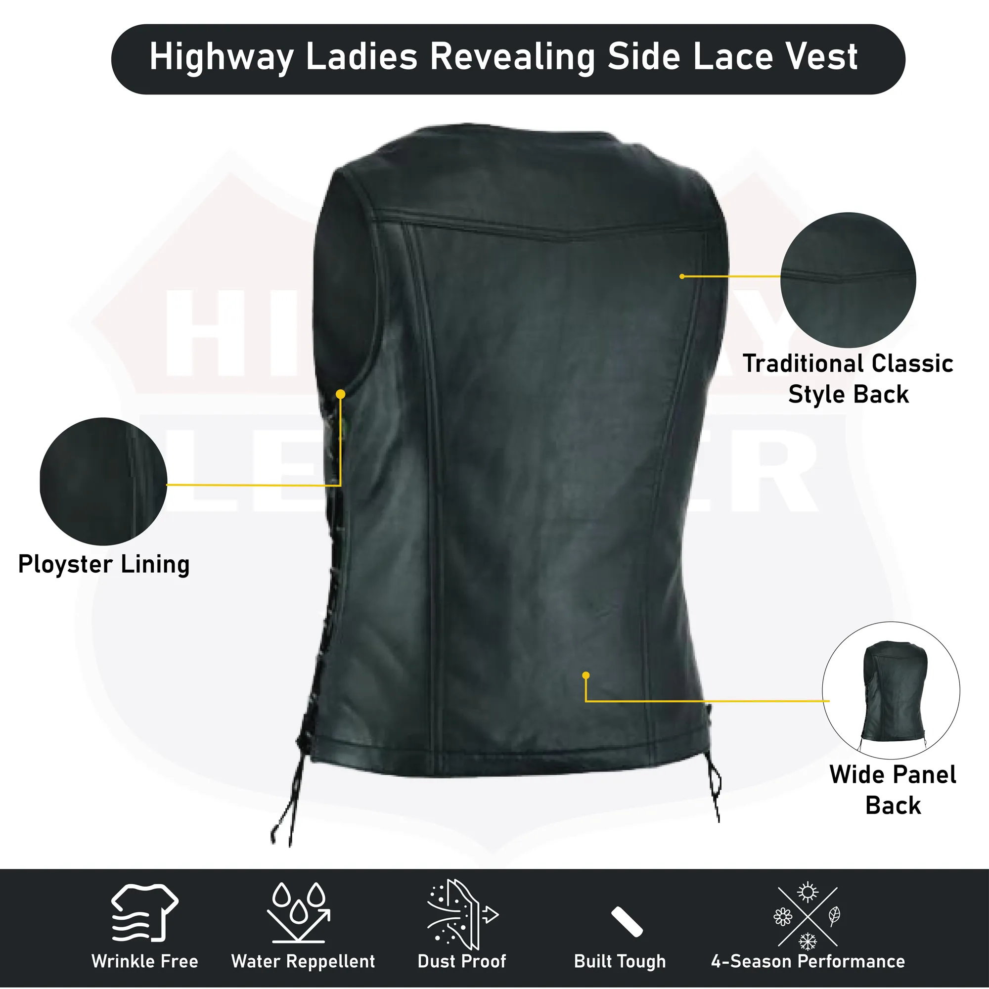 HL14574 The Jenni Ladies Revealing Side Laces Vest