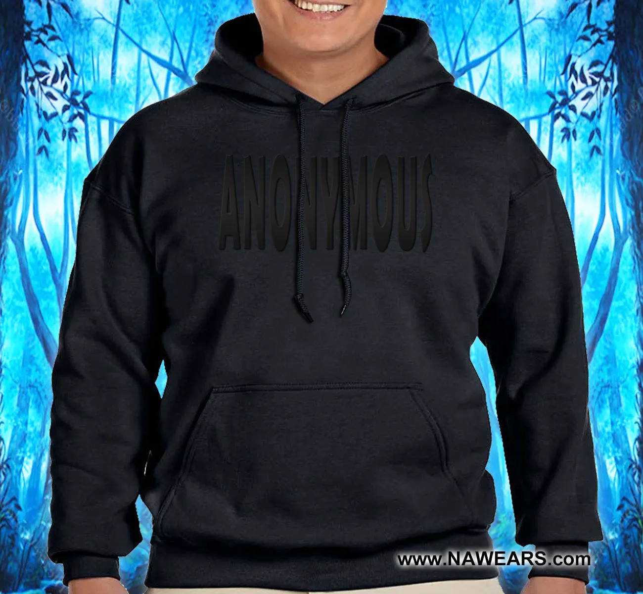 Hoodie - Anonymous Black On Black