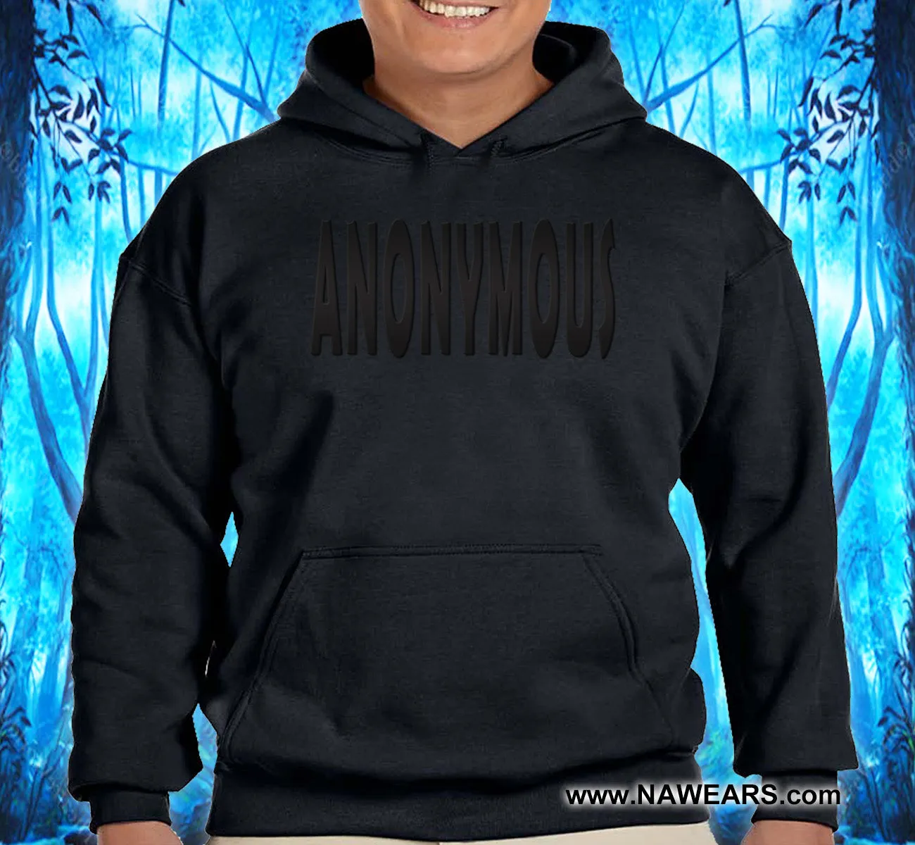 Hoodie - Anonymous Black On Black