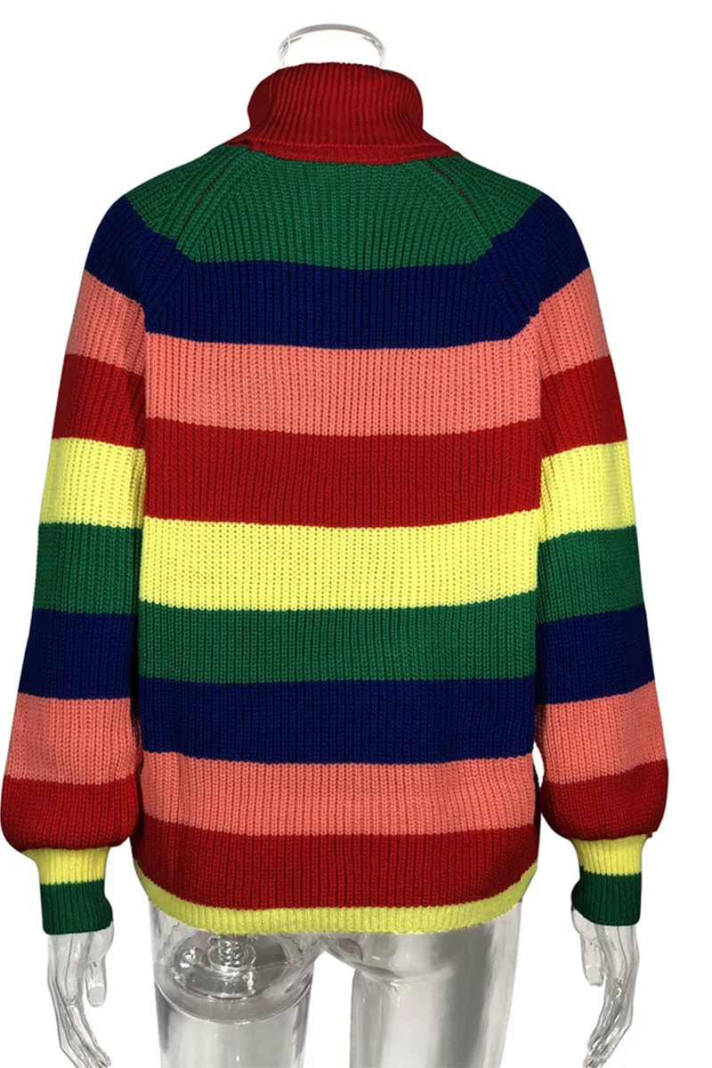 HWT1124 Rainbow Vibes Knit Sweater