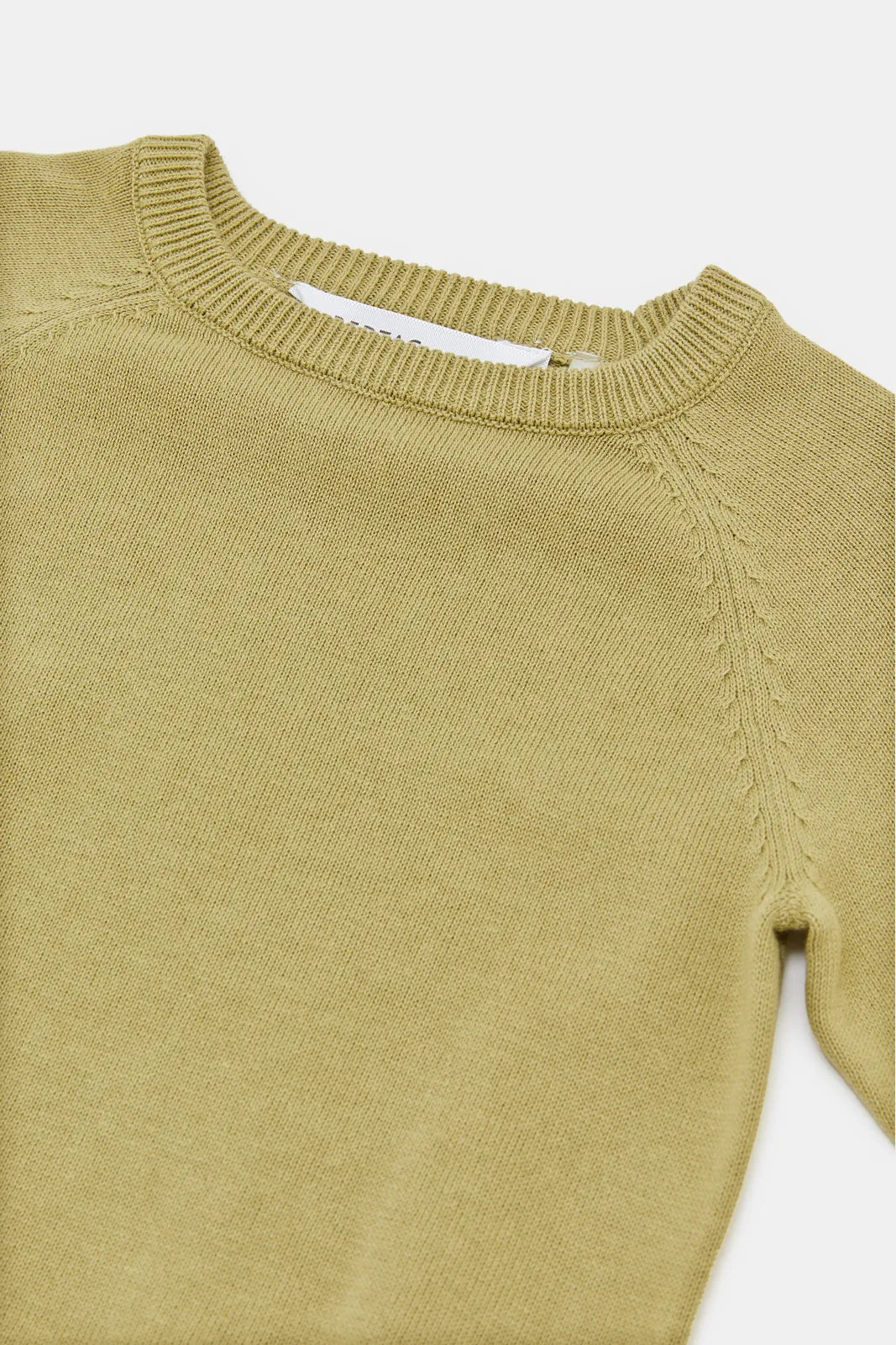 Infant Boys Green Plain Pullover