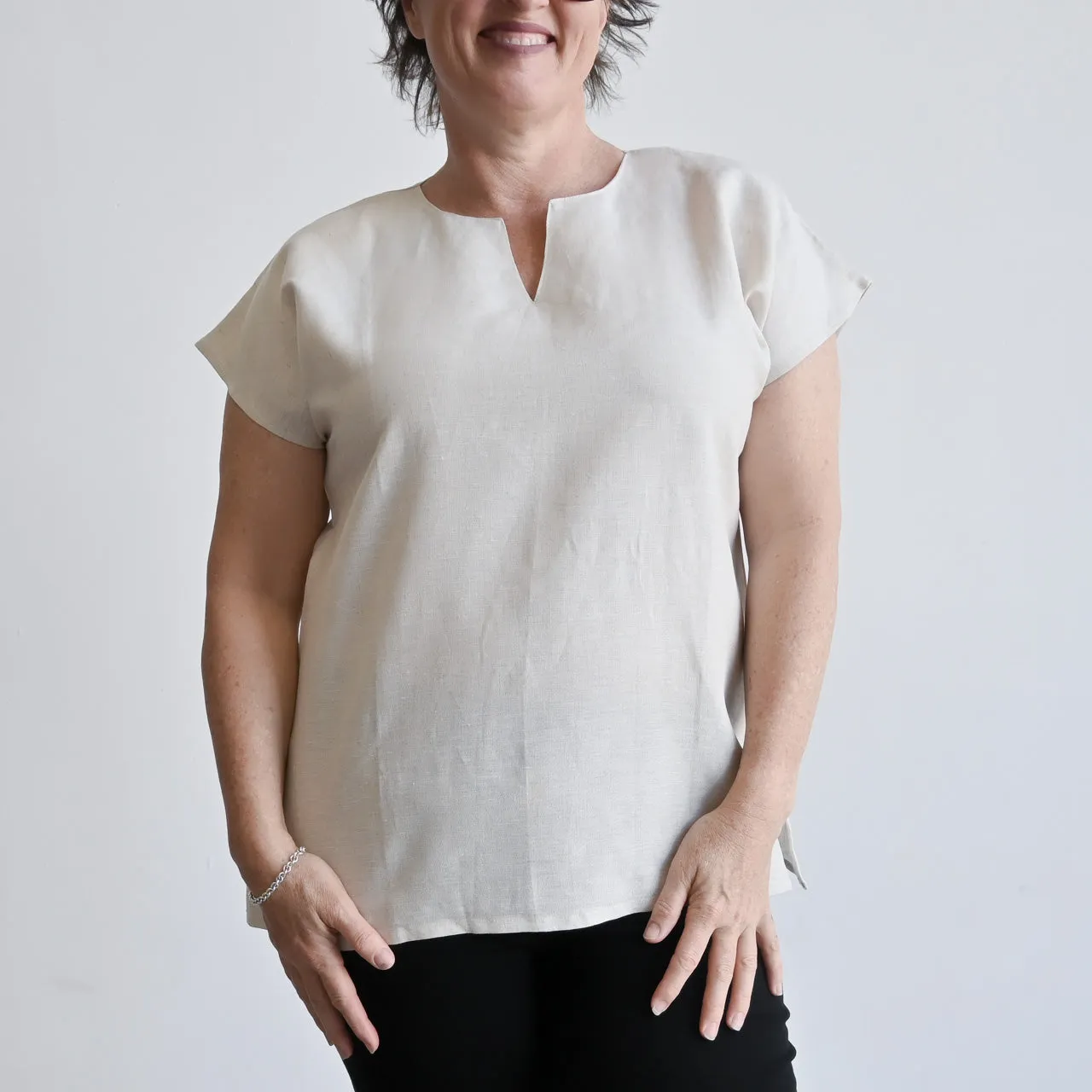 Kobomo Linen Sari Top - Natural