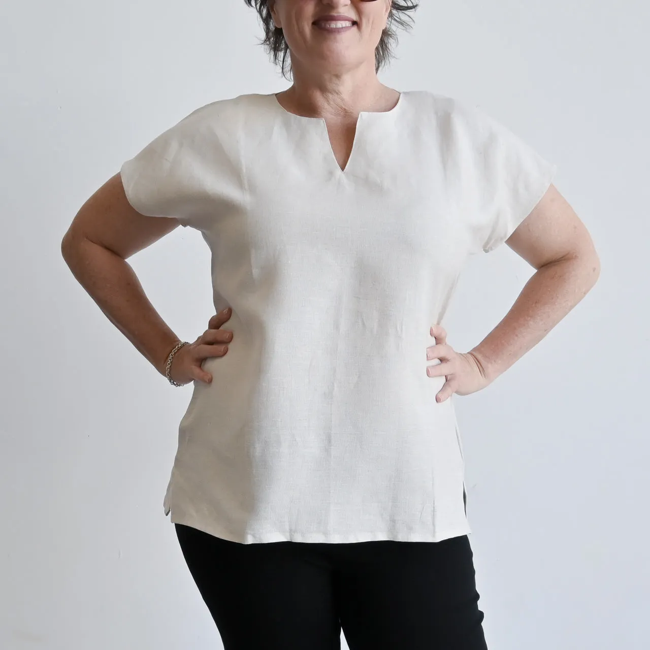 Kobomo Linen Sari Top - Natural