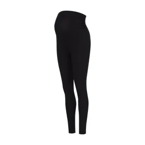 Ladies Black Ribbed Maternity Leggings