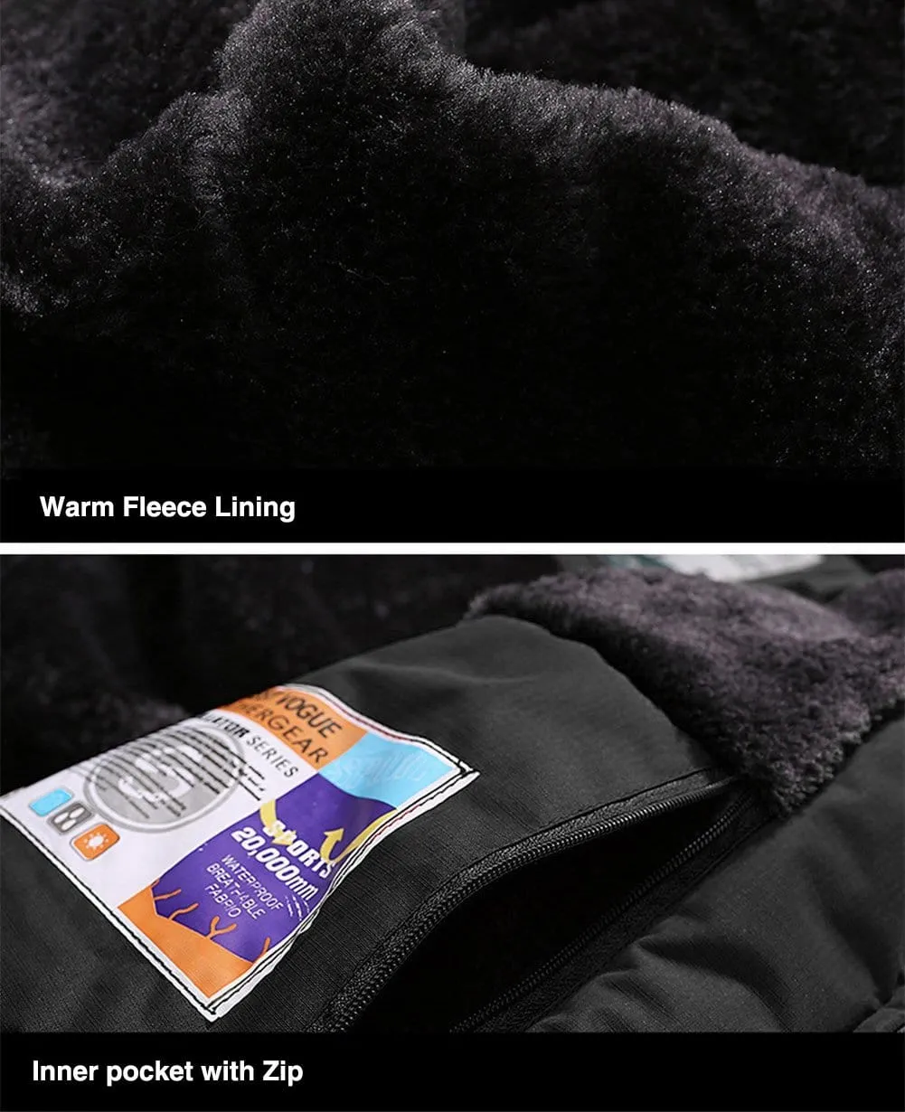 MAGCOMSEN Ski Jacket Men Warm Jacket Waterproof Jacket Winter Coats Military Jacket Tactical Jacket Winter Parka with Hood Raincoat Black US L=CN 3XL