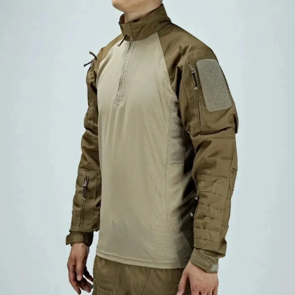 Men Camo Suit Waterproof Tactical Training Set Multi-pocket Work Wear Shirts Pants