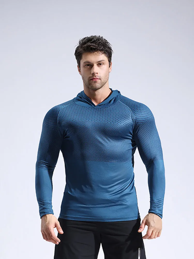 Men fitness quick dry Reflective Sports Hoodies