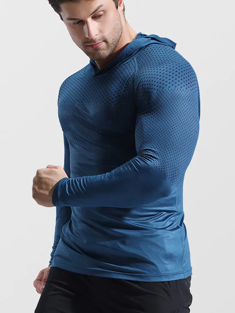 Men fitness quick dry Reflective Sports Hoodies