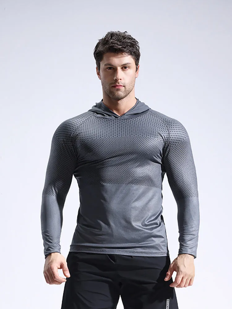 Men fitness quick dry Reflective Sports Hoodies