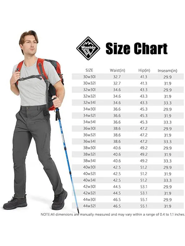 Men's Hiking Pants Lightweight Quick Dry Waterproof Breathable Tactical Cargo Pants for Outdoor Fishing Travel