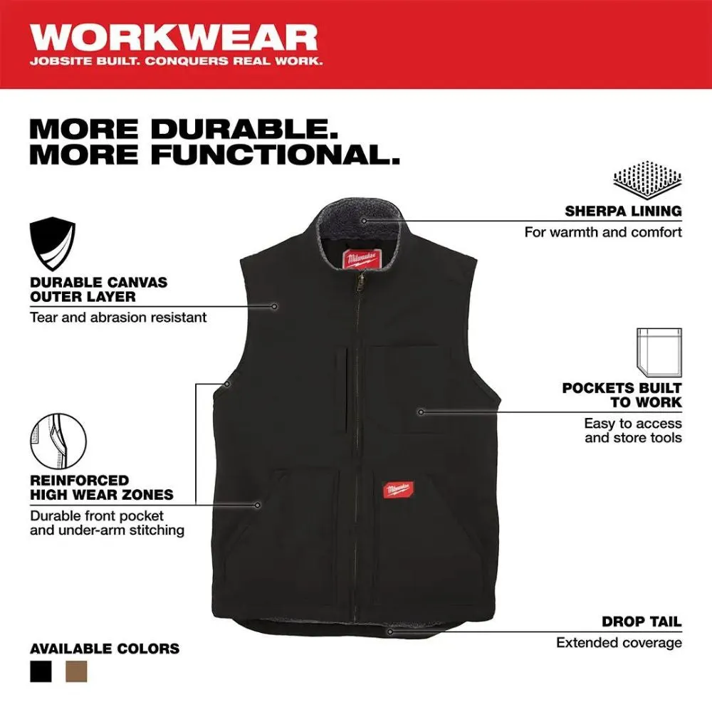 Milwaukee 801B-S Heavy Duty Sherpa-Lined Vest - Black S