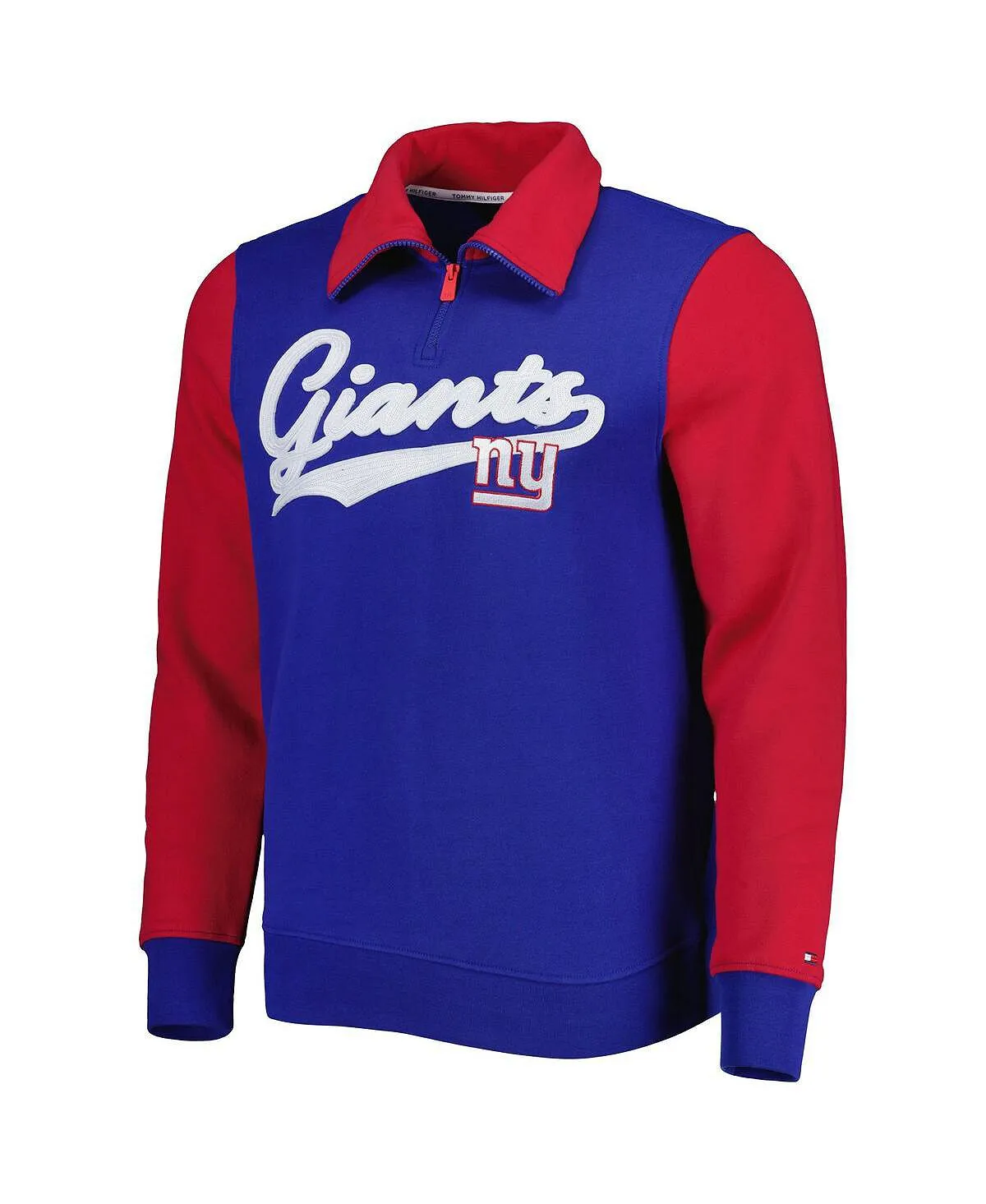 New York Giants Aiden Men's Royal Red Quarter Zip T-Shirt Tommy Hilfiger