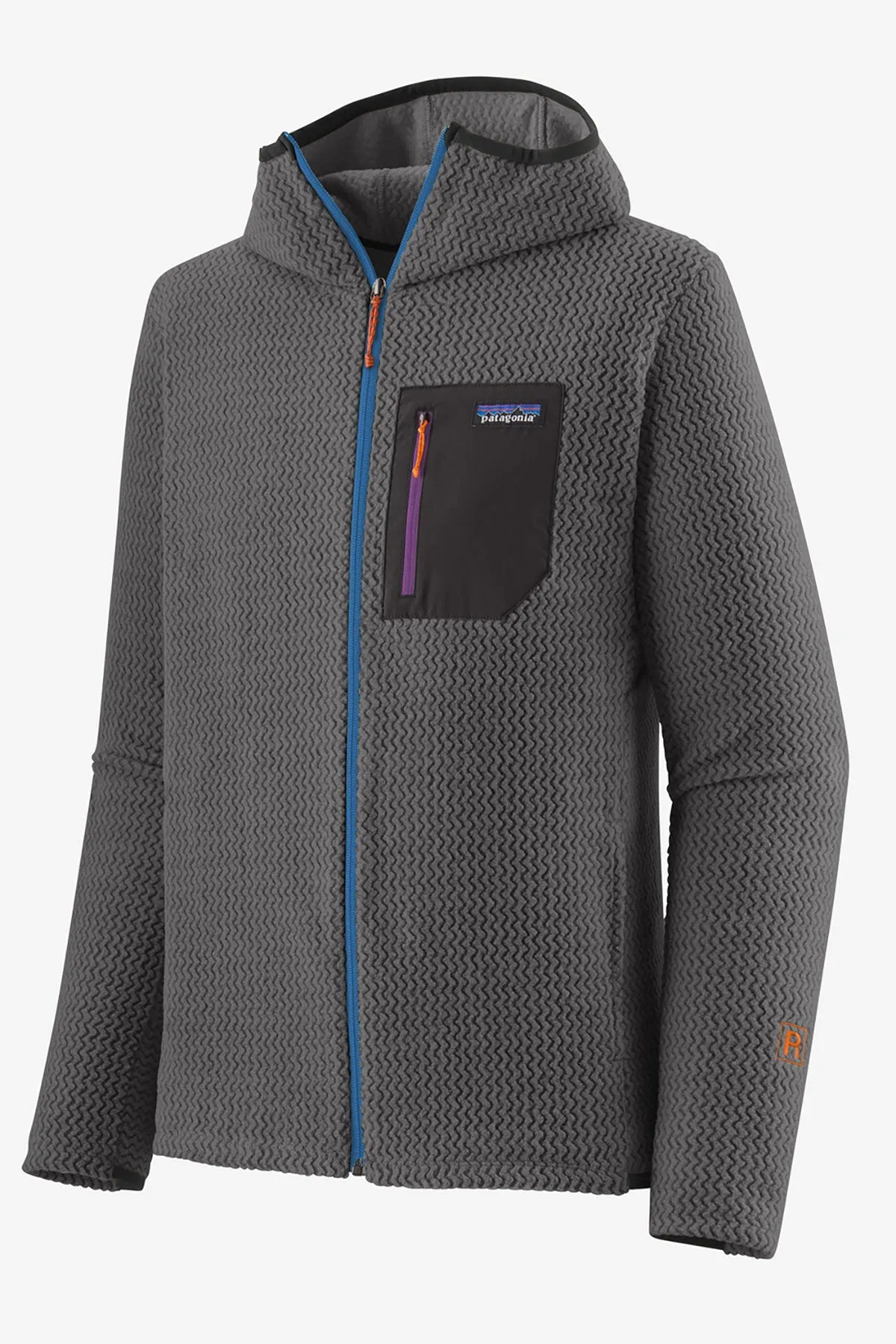 Patagonia Mens R1 Air Full-Zip Custom Hoodies, Forge Grey