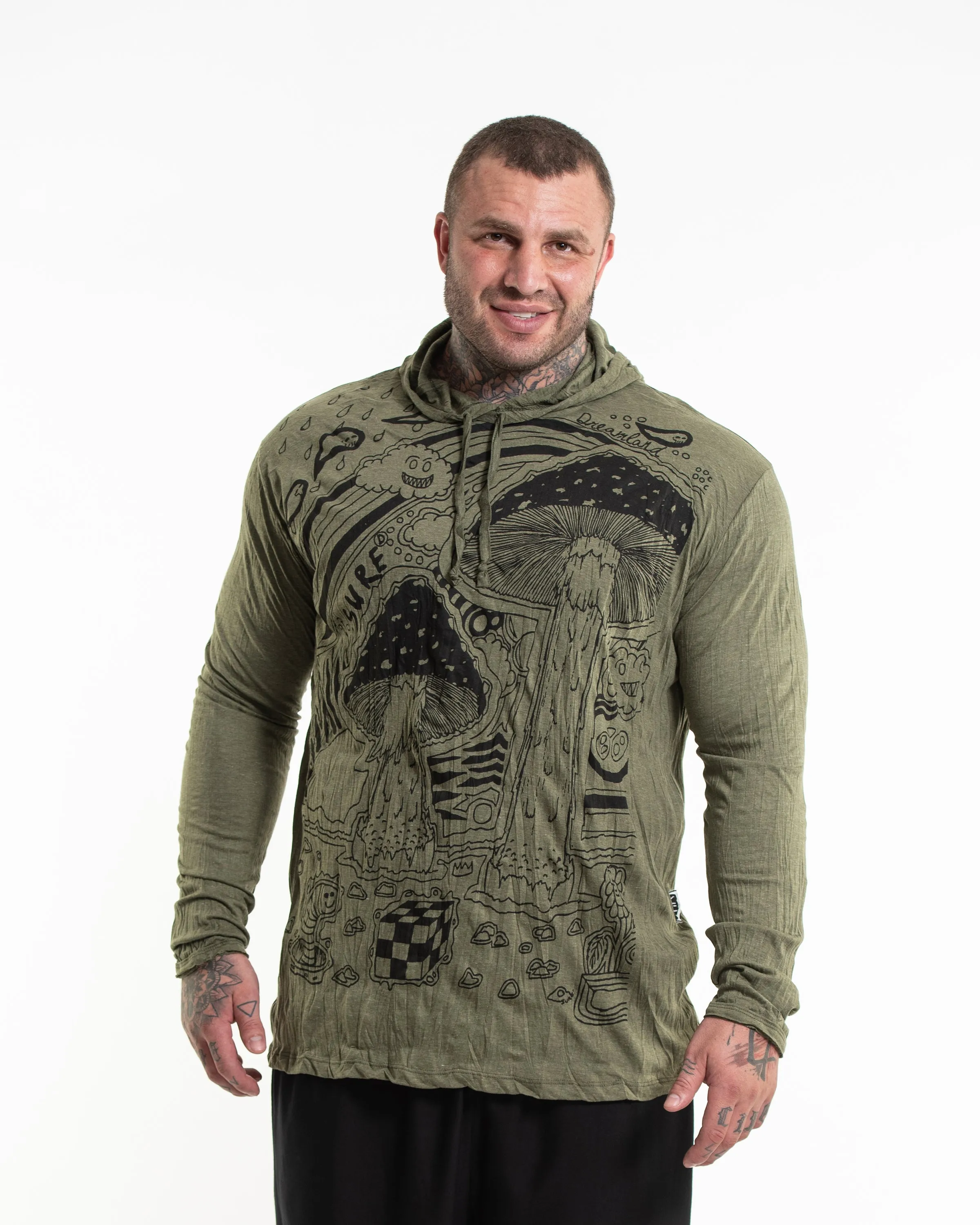 Plus Size Unisex Magic Mushroom Hoodie in Green