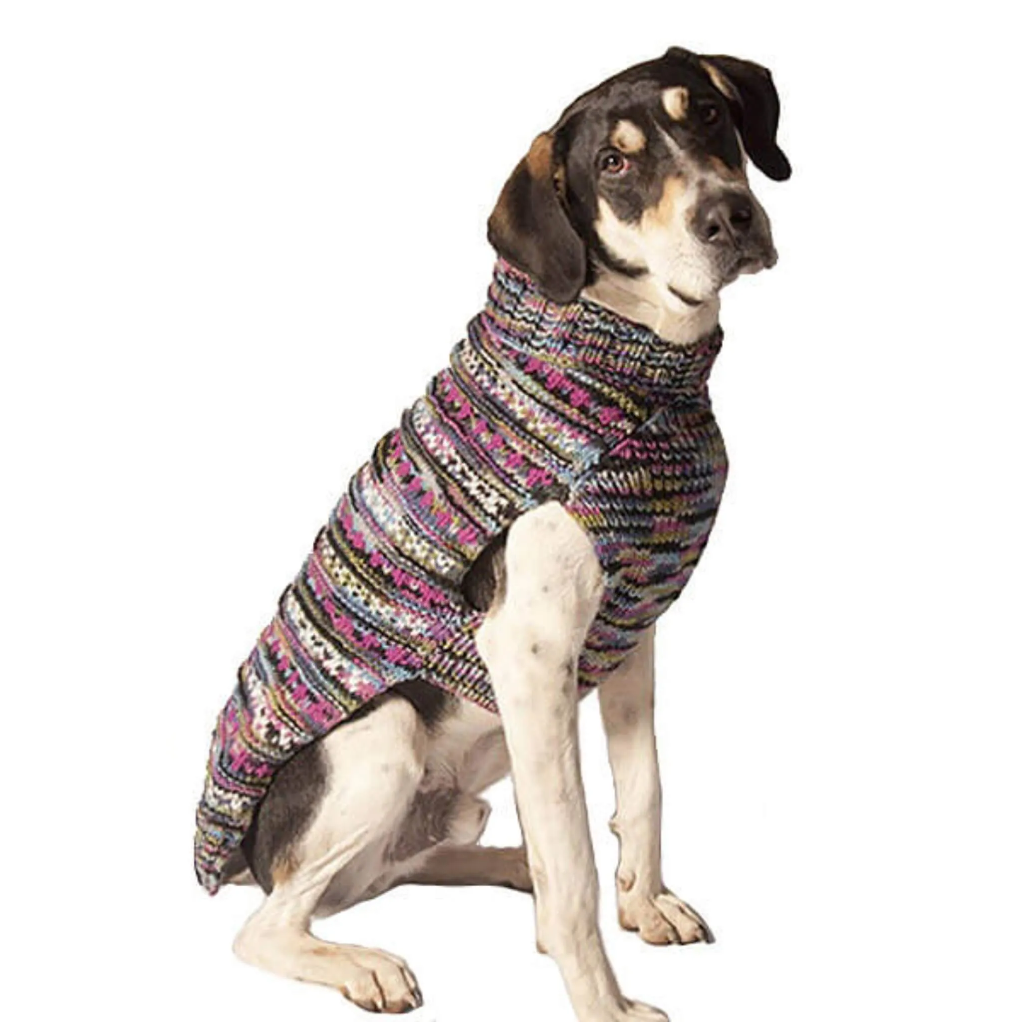 Purple Woodstock Cable Knit Dog Sweater