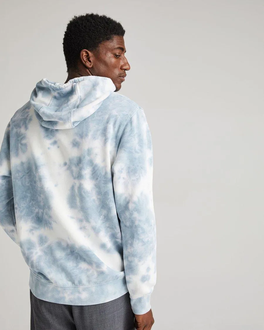 Recycled Fleece Pullover Hoodie (Blue Mirage Tie Dye)