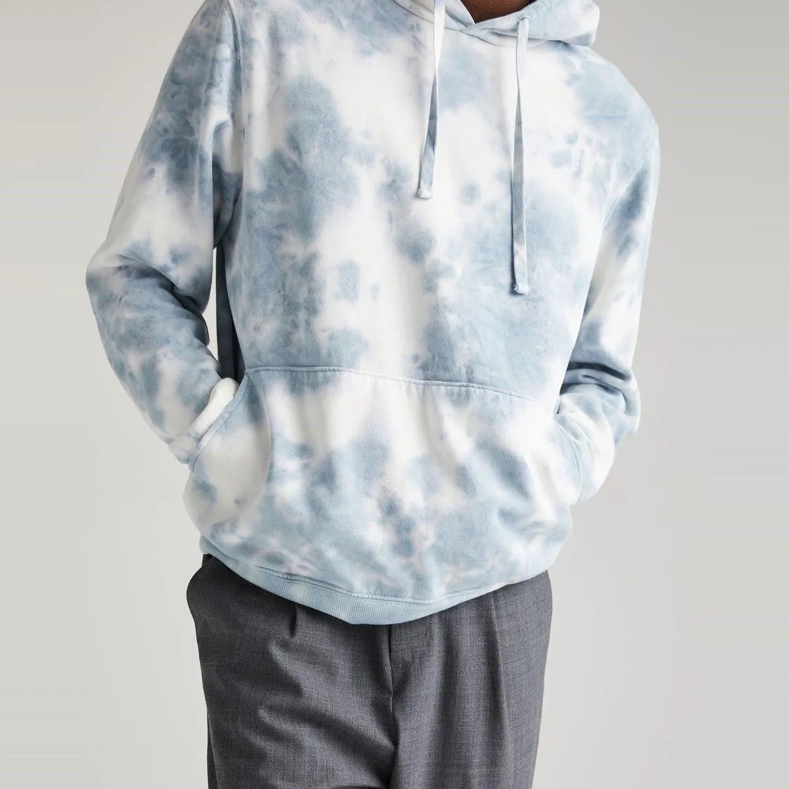 Recycled Fleece Pullover Hoodie (Blue Mirage Tie Dye)