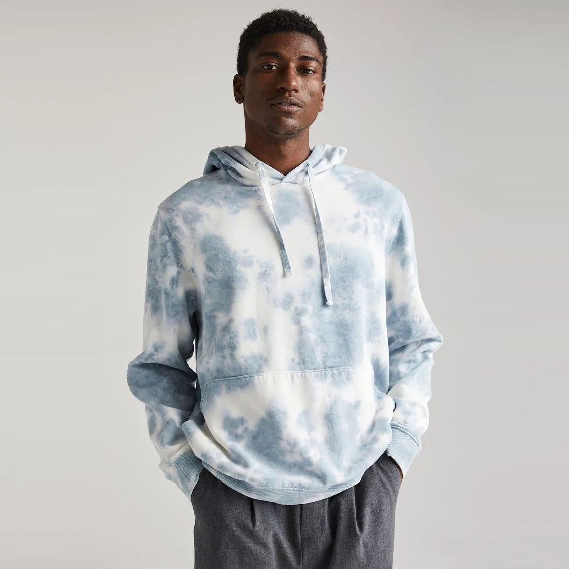 Recycled Fleece Pullover Hoodie (Blue Mirage Tie Dye)