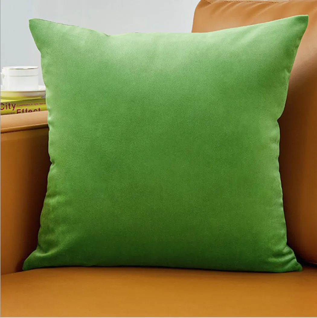 Set of 2 Velvet Throw Pillow, Decorative Pillowcases Solid Colors (With/Without Inserts)