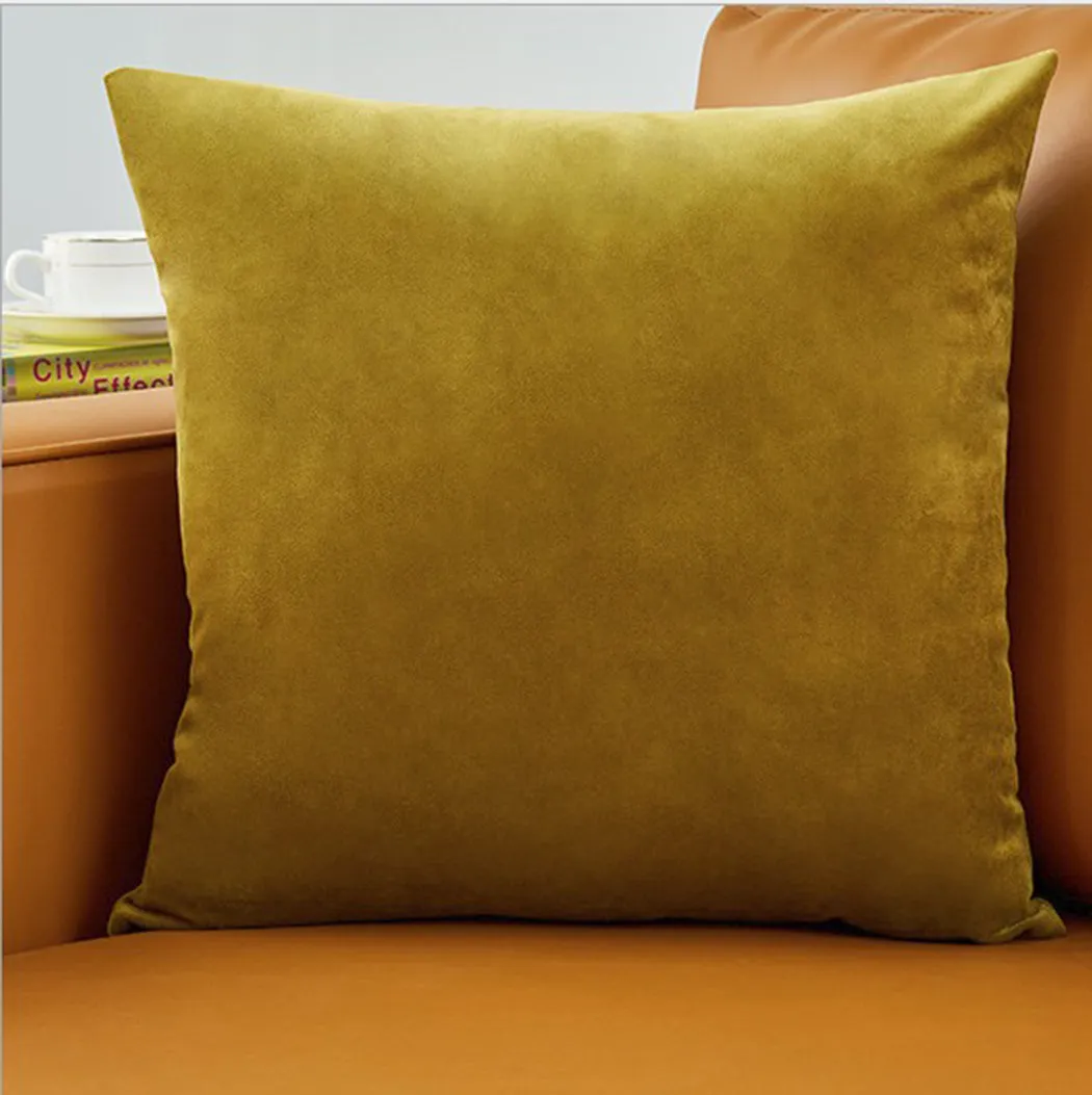 Set of 2 Velvet Throw Pillow, Decorative Pillowcases Solid Colors (With/Without Inserts)