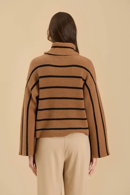 STRIPE TURTLENECK SWEATER