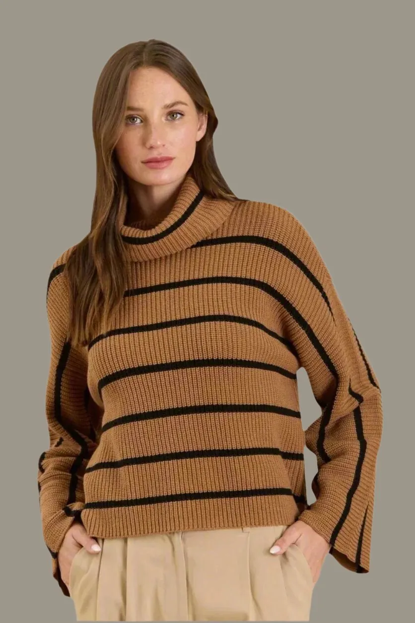 STRIPE TURTLENECK SWEATER