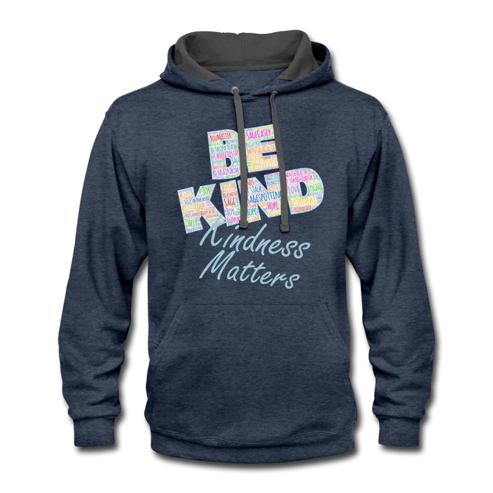 Unisex Adult Contrast Hoodie - Be Kind (WordCloud)